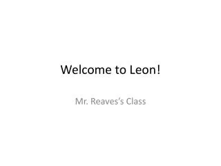 Welcome to Leon!
