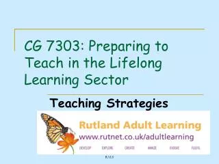 CG 7303: Preparing to Teach in the Lifelong Learning Sector