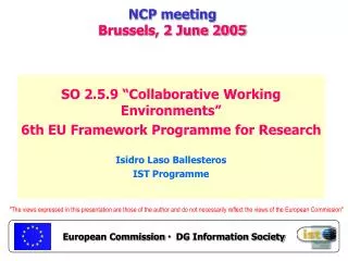NCP meeting Brussels, 2 June 2005