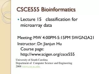 CSCE555 Bioinformatics