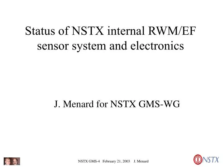 status of nstx internal rwm ef sensor system and electronics