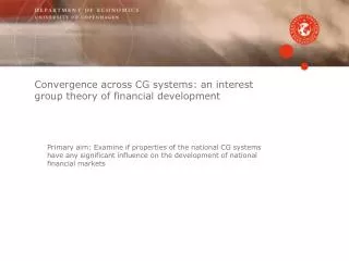 Convergence across CG systems: an interest group theory of financial development