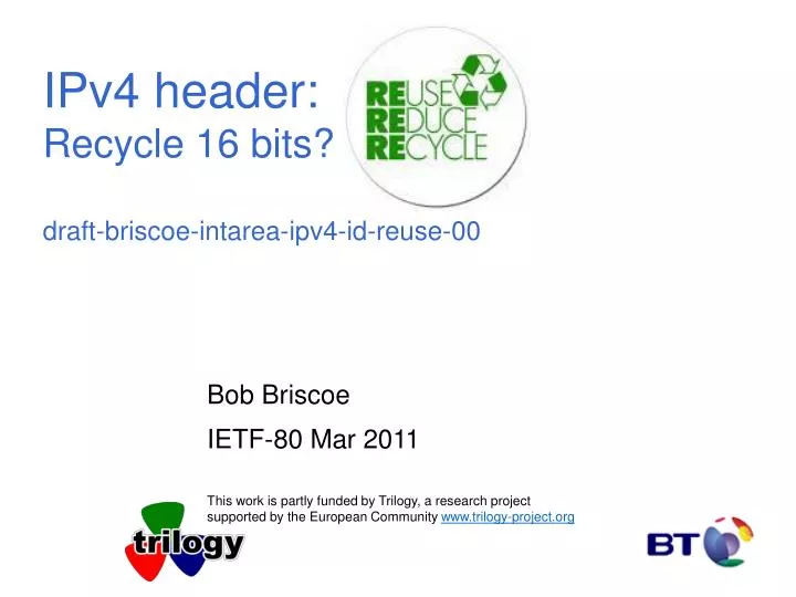 ipv4 header recycle 16 bits draft briscoe intarea ipv4 id reuse 00