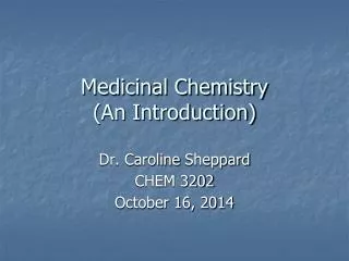 Medicinal Chemistry (An Introduction)