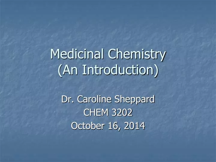 medicinal chemistry an introduction