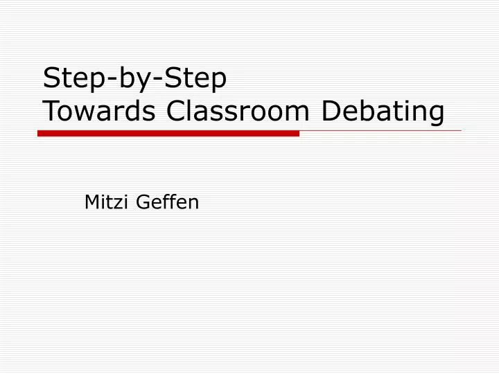 step by step towards classroom debating