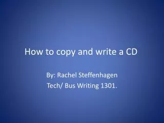 How to copy and write a CD