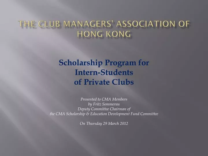 the club managers association of hong kong