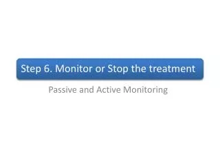Passive and Active Monitoring