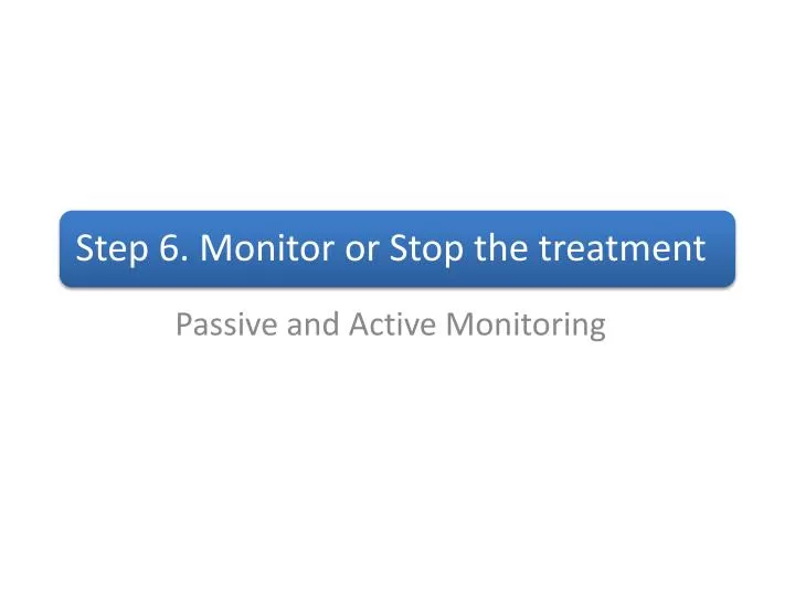 passive and active monitoring