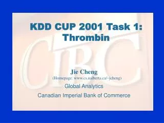 KDD CUP 2001 Task 1: Thrombin