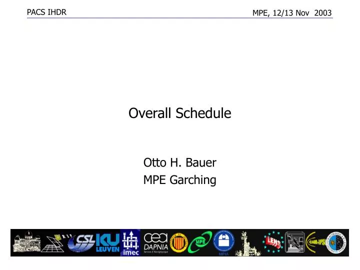 overall schedule