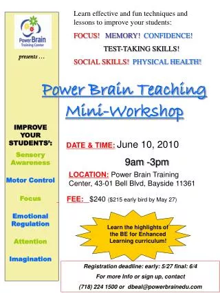 Power Brain Teaching Mini-Workshop
