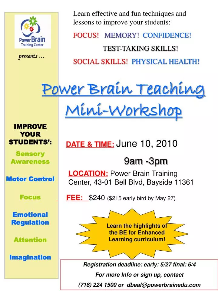 power brain teaching mini workshop
