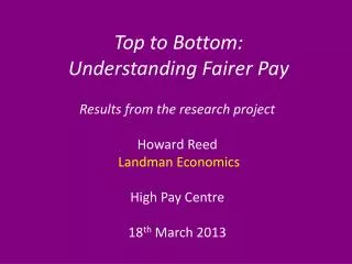 Top to Bottom: Understanding Fairer Pay