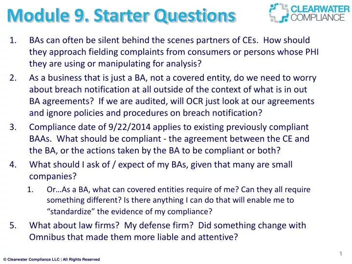 module 9 starter questions