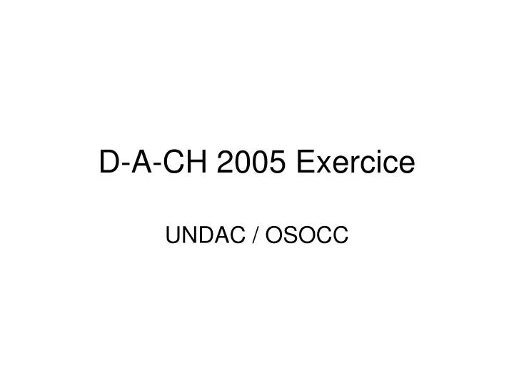 d a ch 2005 exercice