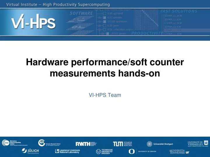 hardware performance soft counter measurements hands on