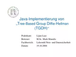java implementierung von t ree based g roup d iffie h ellman tgdh