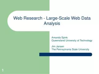 Web Research - Large-Scale Web Data Analysis