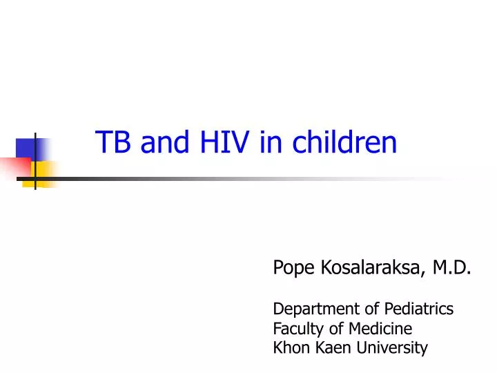 tb and hiv in children