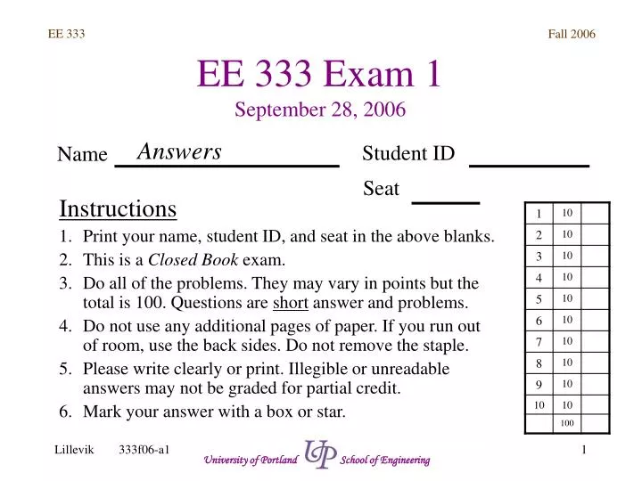 ee 333 exam 1 september 28 2006