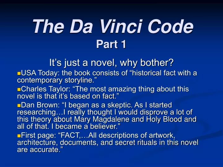 the da vinci code part 1