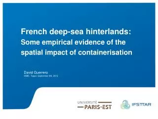 French deep - sea hinterlands: Some empirical evidence of the