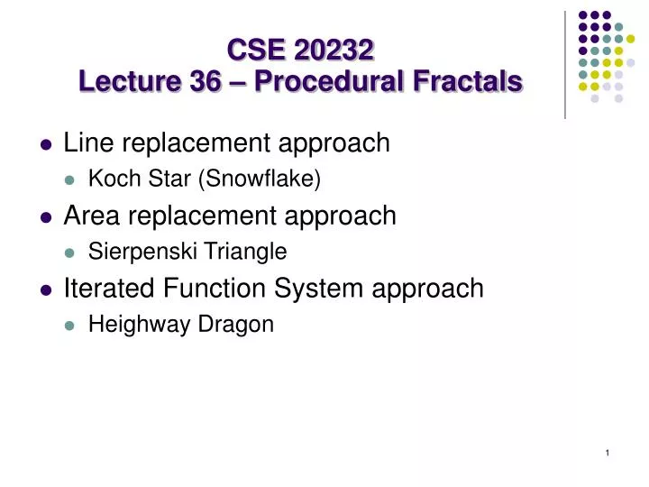 cse 20232 lecture 36 procedural fractals