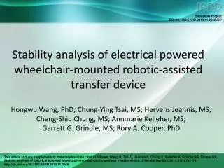 Stability analysis of electrical powered wheelchair-mounted robotic-assisted transfer device
