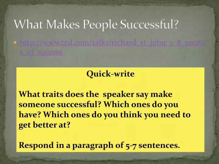 what makes people successful
