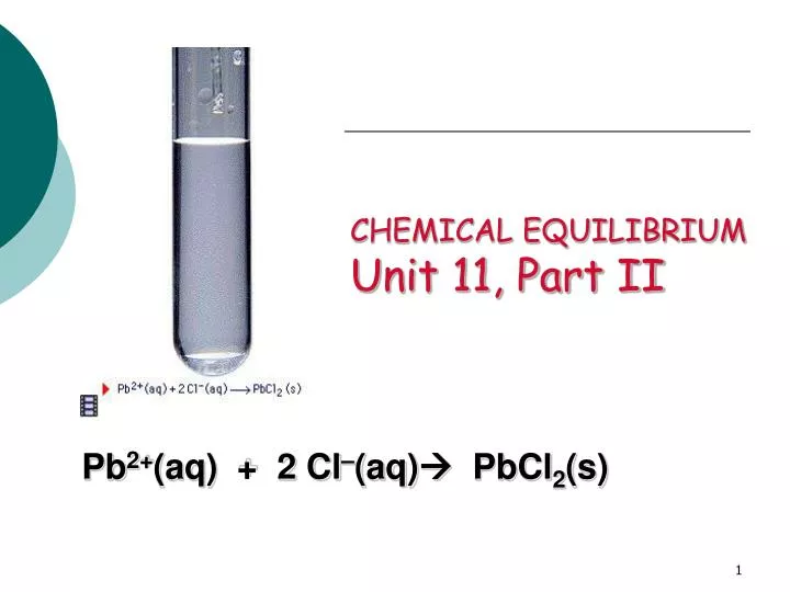 chemical equilibrium unit 11 part ii