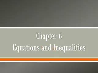 chapter 6 equations and inequalities
