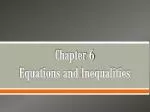 PPT - Chapter 2 Equations and Inequalities PowerPoint Presentation ...