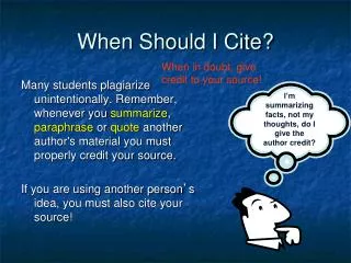 When Should I Cite?