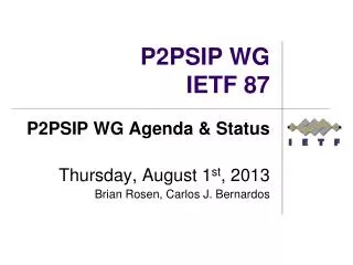 p2psip wg ietf 87