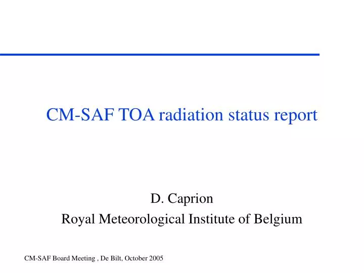 d caprion royal meteorological institute of belgium