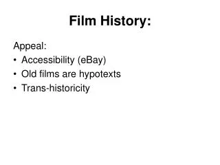 Film History: