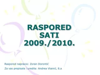 raspored sati 2009 2010