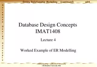 Database Design Concepts IMAT1408