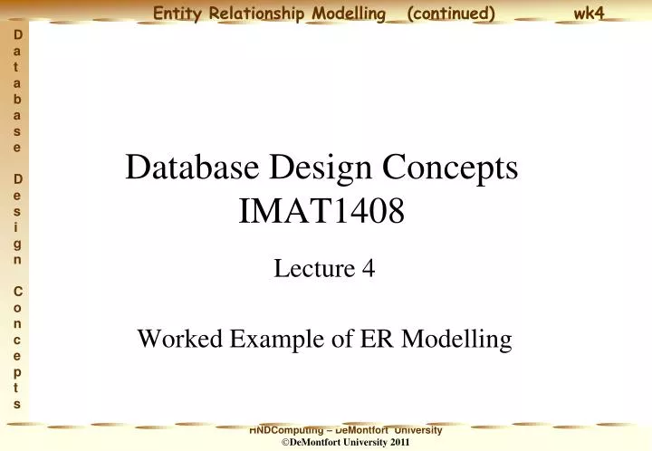 database design concepts imat1408