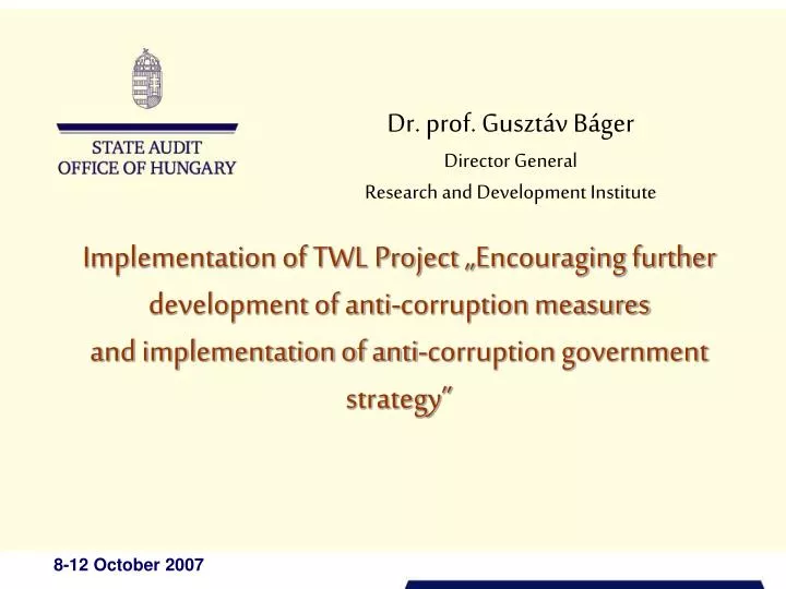 dr prof guszt v b ger director general research and development institute