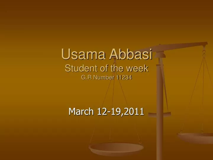 usama abbasi student of the week g r number 11234