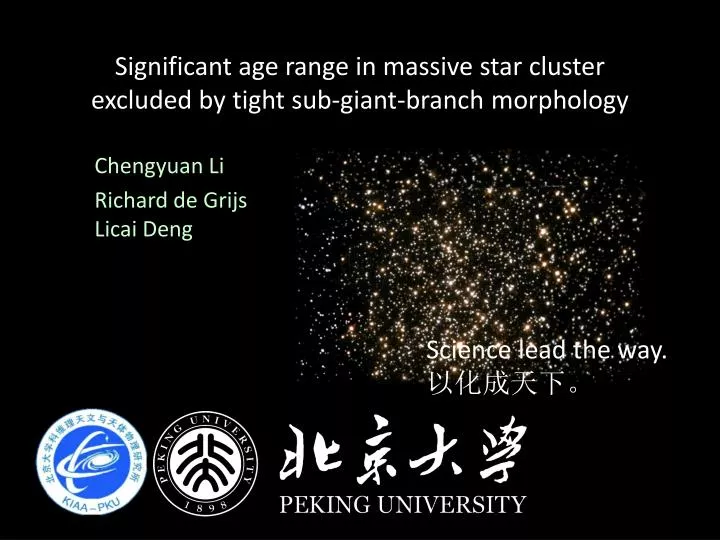 significant age range in massive star cluster excluded by tight sub giant branch morphology