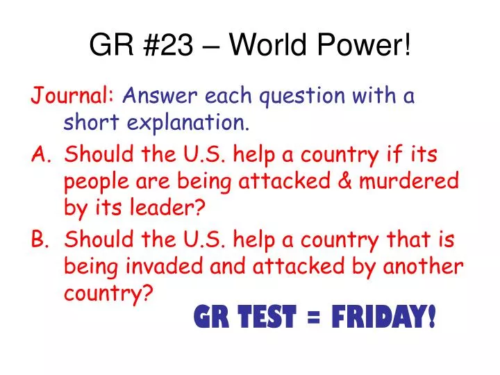 gr 23 world power