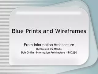 Blue Prints and Wireframes