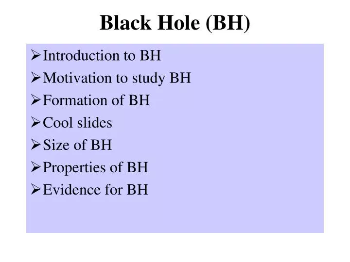 black hole bh
