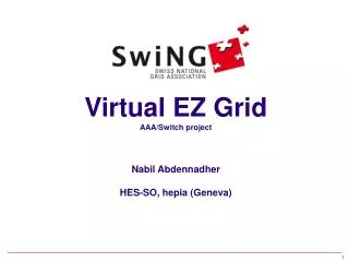 Virtual EZ Grid AAA/Switch project Nabil Abdennadher HES-SO, hepia (Geneva)