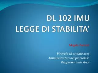 dl 102 imu legge di stabilita