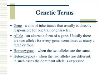 Genetic Terms